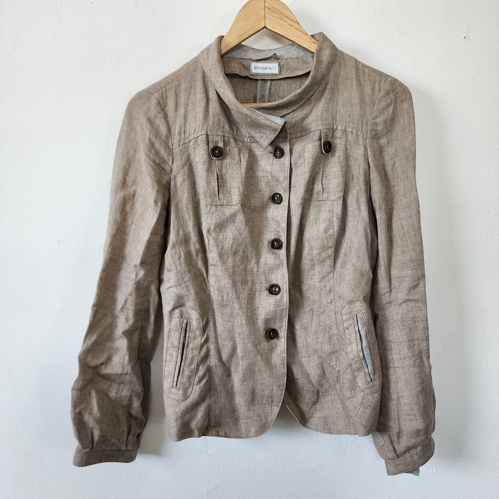 Rivamonti Brown Small Cotton Lycra Jacket Size Small